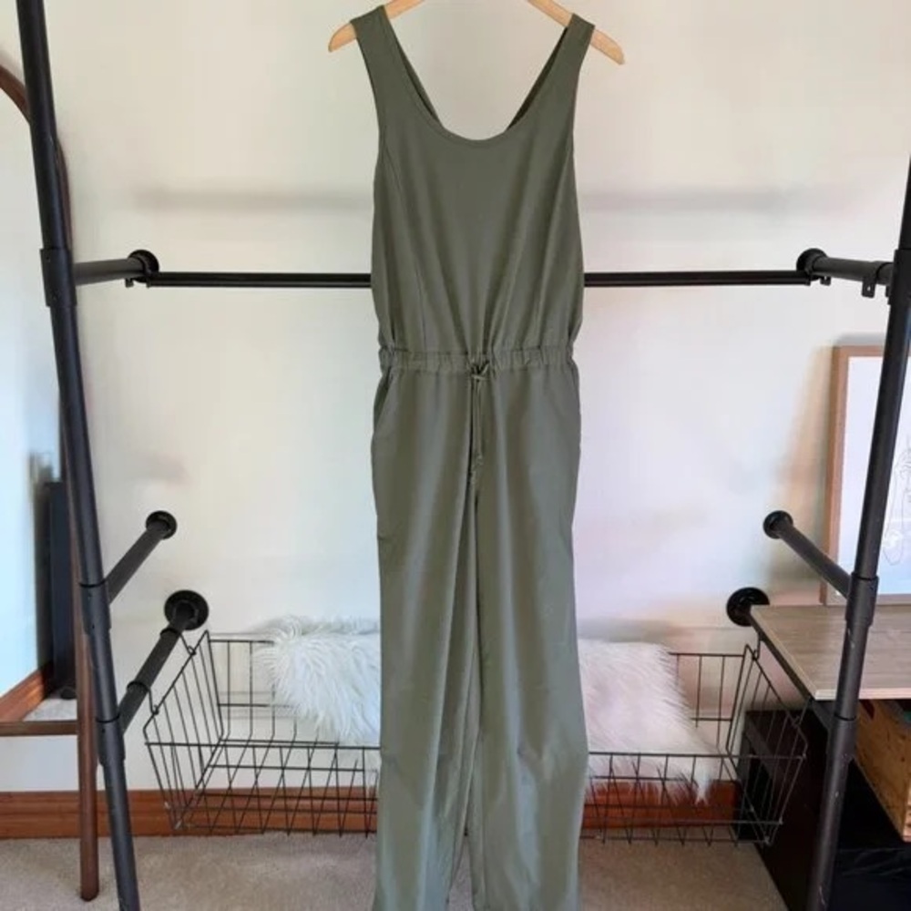 Mondetta Olive Utility Jumpsuit with Drawstring Waist